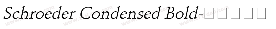 Schroeder Condensed Bold字体转换
